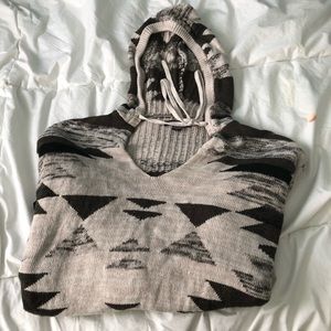 Cropped knit hoodie !!